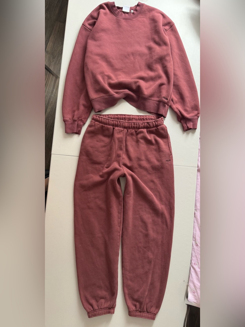 Aritzia TNA cozy sweat-fleece set, perfect/mega fit M/L